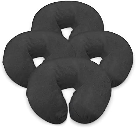 London Linens Pack of 4, Premium Extra Thick 100% Cotton Flannel Massage Tables Face Cradle Covers Cozies Fitted - Includes 4 pcs (Greenish Grey)