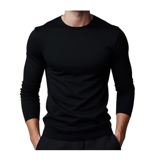ROCK-IT Apparel Camiseta básica de Manga Larga para Hombres de Cuello Redondo 100% algodón Tallas S-5XL Corte Regular Negro 4XL