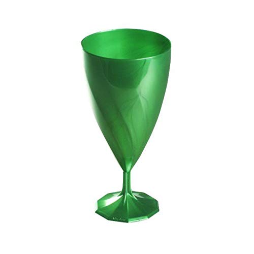 Verre à vin Plastique réutilisable Effet torsadé Vert émeraude par 6 Cover