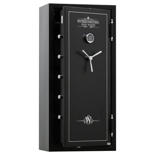STEELWATER GUN SAFES Heavy Duty 20 Long Gun E.M.P Proof Gun Safe, 60 Minute Fire Protection, Auto LED Lights, Dehumidifier & Door Organizer for Rifles and More. SW592818-AM