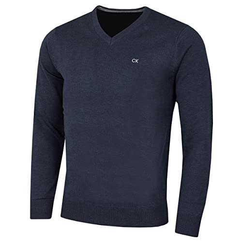 Calvin Klein Pull ˆ col en Coton Doux pour Homme - Marine Marl - L