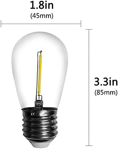 Miniatura 2 de Lxcom Lighting Paquete de 25 bombillas LED S14 blancas 6000K 120V 1W E26 inastillables impermeables Edison bombillas de repuesto para interiores y