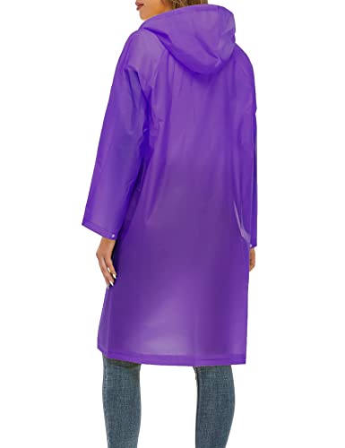 Image of Raincoats for Women Men Reusable Portable Waterproof EVA Long Rain Ponchos with Hoods