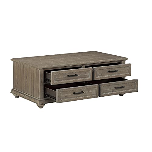 Lexicon Mealla 4-Drawer Cocktail Table, 48" X 28", Light Brown #TOP2