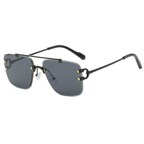 Gafas de sol sin montura con picos de diseño exclusivo y acabados metálicos
