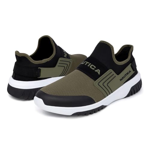 Image of Nautica Men's Slip-On Sneakers - Casual Fashion Shoes for Walking, in Medium & Wide Widths