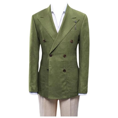 Men's Navy Blue01 Linen Suit Jacket Formal Wedding Blazer for Men-Color1