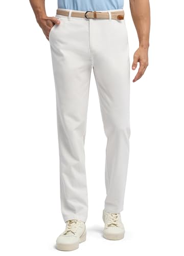 Willit Men's Linen Pants Casual Linen Dress Pants Beach Summer Lightweight Trousers White 36W x 32L