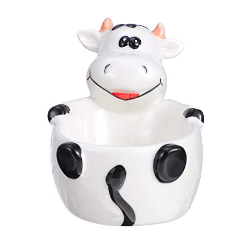 Cabilock Tigela de cerâmica para salada, tigela de frutas e cereais, tigelas decorativas de vaca, so