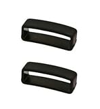 WATCH AFICIONADO 24 2 PIECES SIZE 22MM BLACK RUBBER REPLACEMENT WATCH BAND STRAP KEEPERS LOOPS
