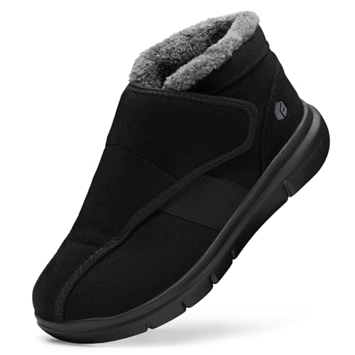 FitVille Diabetic Shoes for Women Wide Width Warm Slip-on Swollen