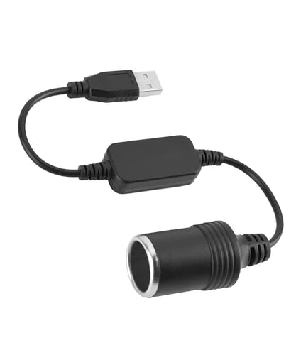 Xibao Adaptador eEnchufe Coche a Corriente,5V USB A Macho a 12V Enchufe de Encendedor,Convertidor de Adaptador de Encendedor de Cigarrillos,Adecuado para Automóvil,Conducción,DVR,Cámara,GPS