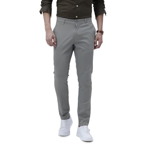 Image of BASICS Premium Cotton Stretch Formal Trousers for Men | Office Pants