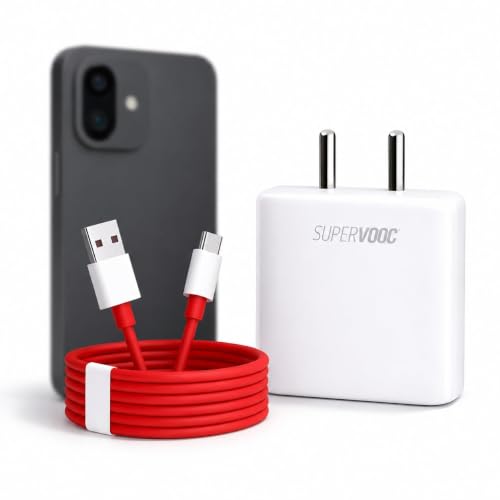 Image of ZYBUX 80W Fast Charging Adapter with Type-C to USB-A Cable | Compatible with OnePlus, Realme, Oppo, Vivo, Samsung, Xiaomi, Redmi, Tecno & Lava | Supports Dart, Dash, Warp, VOOC & SuperVOOC Charging