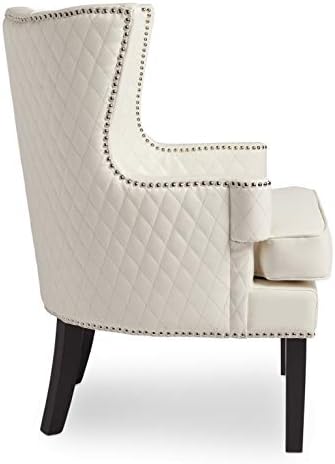Abbyson Living Olivia Quilted Leather Armchair in White