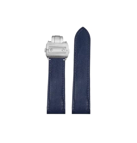 Bracelet montre cuir véritable 20mm 23mm compatible Cartier Santos 100 avec boucle pliante