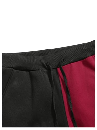 SHENHE Men's Color Block Graphic Sweatpants Drawstring Gym Joggers Pants with Pockets4