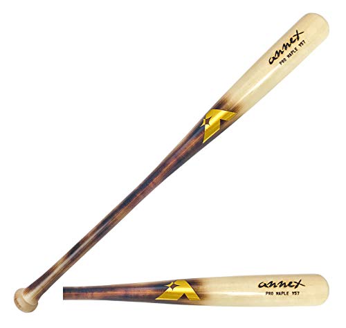 Annex Y57 Youth Hard Maple Wood Baseball Bat for Game & Practice Boys & Girls 31 Inch -7 Drop (Approx. 2425 oz) Flame Handle/Clear Coat Barrel