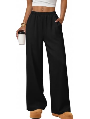 WIHOLL Womens Wide Leg Pajamas Pants Fall Gingham Casual Lounge Sweatpants