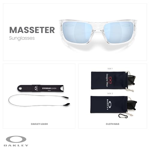 Oakley OO9486 Masseter Rectangle Sunglasses For Men+ Bundle Accessory Leash Kit, Microfiber Pouch2