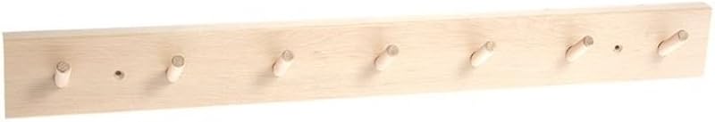 Birch Wood Wall Rack with 7 Hooks