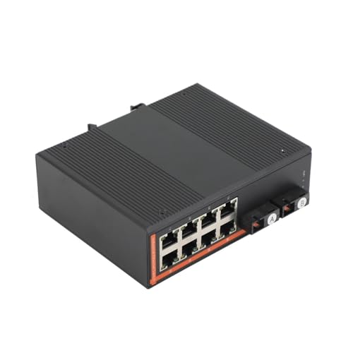 Convertisseur de média Gigabit industriel fibre monomode 2 SC vers 8 RJ45 20KM