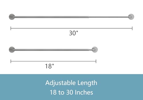Tyron Tyron Tyron 2 Pack Magnetic Curtain Rod For Metal Doors Adjustable 18-30 Inch, 3/8 Inch Diameter, French Door Magnetic Curtain Rods, Magnetic Cafe Curtain Rod thumb #1