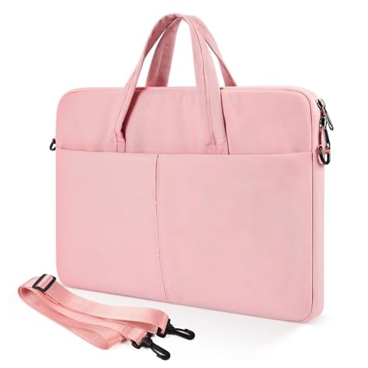 14 Inch Laptop Case with Shoulder Strap for 2021 2020 HP 14 Inch/HP Chromebook 14/Stream 14/Elitebook, Acer Spin 5/Swift 3, Lenovo Flex 14/ Yoga C940 C740, Dell Asus Samsung Chromebook Bag(Pink)