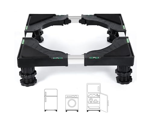 Fridge Stand Universal Stand Base Adjustable Refrigerator Stands with Strong Feet and Brake Wheels Washing Machine Pedestal Multi-Functional Base for Dryer (15.7 - 25)