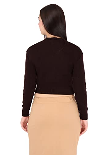 Image of Women Winter Wear V-Neck Full Sleeves Regular Fit Woollen Blouse