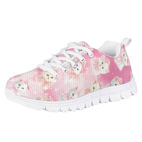 Forchrinse Girls Tennis Shoes Lightweight Lace-up Running Walking Sneakers for Little Kid/Big Kid