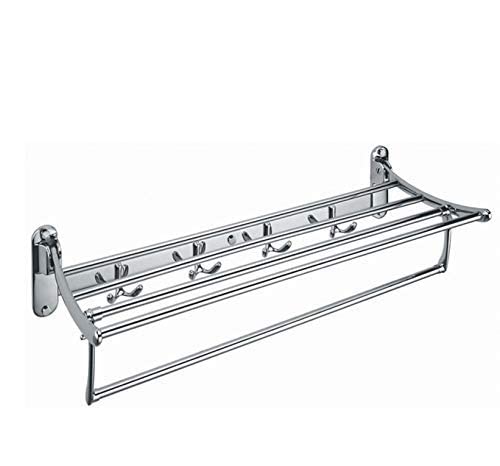 Image of ZAP Ocean Series Towel Rack /Stainless Steel Towel Holder (24 Inch) with Hooks | Bathroom Accessories | Set of 1 | Premium Chrome Finish