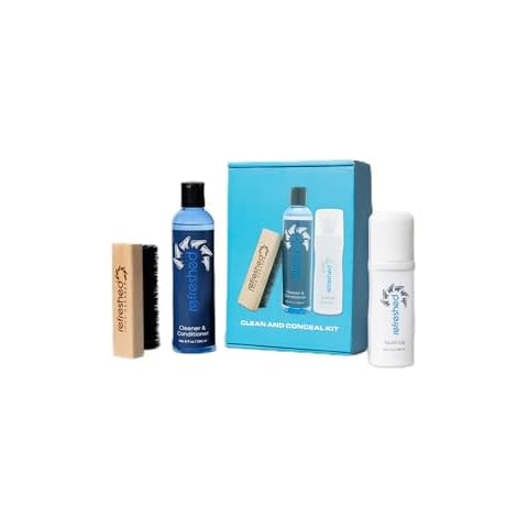 Refreshed Shoe Cleaning Kit - 1x Cleaning Solution, 1x White Shoe Cleaner Paint, 1x Brush - Easily Clean Suede, Leather, Nubuck, Canvas and Mesh Shoes - Shoe Cleaner Kit Cover