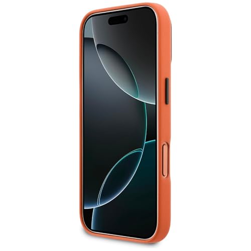 Image of CG MOBILE BMW [Official Licensed] Protective Case Designed for iPhone 17 Pro |Magnetic Compatible| M Collection |Full Wrapped Pu Leather Case Metal Camera Ring & Buttons with Metal Logos - Orange