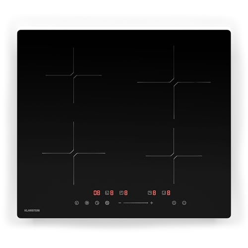 Klarstein PowerGlide Placa Inducción – 4 Zonas Con Refuerzo, 7800 W, Mando Deslizante,...