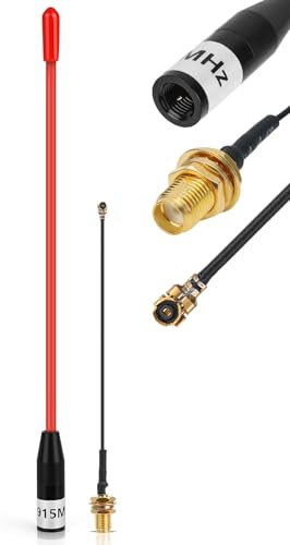 Meshtastic LoRa Antenna 915MHz 10dBi Gain - Omni SMA Male Connector 17cm Long Range Soft Whip Antenna (Red)