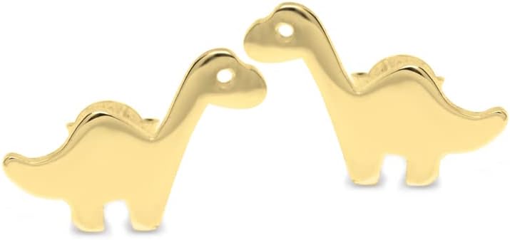 Personalized Baby Dinosaur Earrings, 925 Sterling Silver Earrings, Little Girls Earrings, Kids Screw Back Earrings, Girls, Kids, Stud Earrings, Tiny Stud Earrings for Her, Christmas Gift for Her