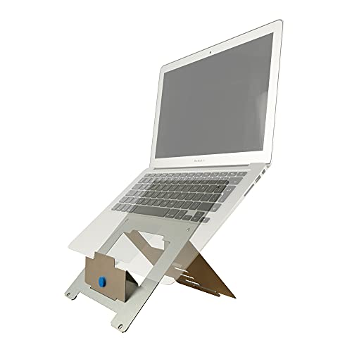 R-Go Ergonomic Laptop Stand, Ultra-Thin Aluminum, Adjustable Portable Notebook Riser for Desk, Compatible with 10-22
