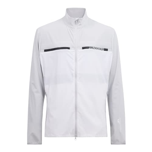 J Lindeberg Mens Dean Performance Stretch Golf Jacket - White/Light Grey L
