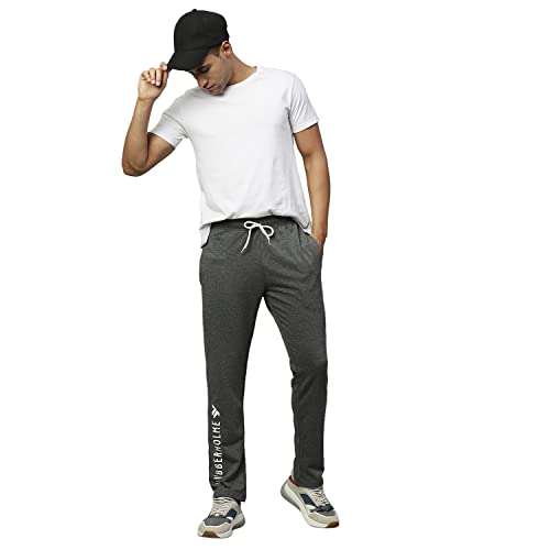 Image of Hubberholme Men's Slim Fit All Season Wear Cotton Track Pants - Trackpant with Drawstring Elastic Waistband, Lower for Jogging, Gym, Sports & Dailywear