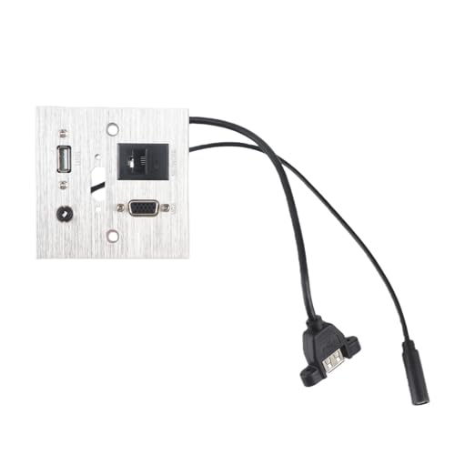 Enchufe de pared multimedia Yosoo que elimina cables sueltos con puertos USB VGA y RJ45 5