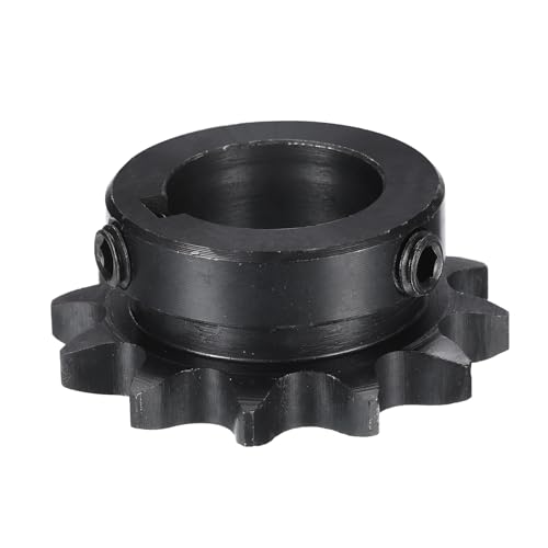 uxcell #40 Chain Roller Sprocket B Type, 1" Bore 12 Tooth Single Strand Chain Sprocket, Carbon Steel, Keyway with Set Screws