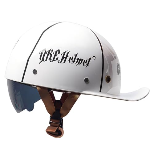 Casco de medio abierta estilo gorra de béisbol blanca talla L