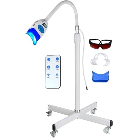 Rasamer 36W Mobile 10 LED Cold Blue Light Lamp for Teeth Whitening Bleaching Accelerator Floor Standing Type Cover