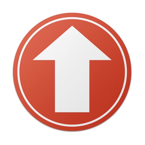 Flèche rouge autocollante ronde 43,2 cm pour contrôle de la foule et gestion