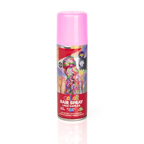 Laca de Pelo Color Rosa Claro 125ml - Spray Colores para Cabello Rápida coloración, Lavable