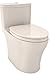 TOTO MS646124CEMFG#12 Aquia IV One-Piece Elongated Dual Flush 1.28 and 0.8 GPF Universal Height, WASHLET+ Ready Toilet with CEFIONTECT, Beige-MS646124CEMFG, Sedona Beige