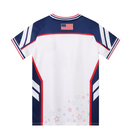 Custom US National Sports Jersey Shirt for Young Girls and Womens Fans Gifts (US, Alpha, Large, Regular, Regular, White)