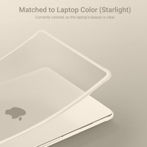 Image of MOSISO Compatible with MacBook Air 13 inch Case M5 2026 M4 2025 M3 M2 2024-2022 A3449 A3240 A3113 A2681, Seamlessly Closes Anti-Crack&Anti-Fingerprints Hard Shell for MacBook Air 13.6, Starlight Clear