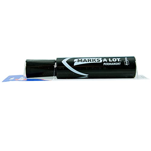 Avery Marks-A-Lot Permanent Marker, Jumbo Desk-Style Size, Chisel Tip, Water And Wear Resistant, Black Marker (24138) #TOP3